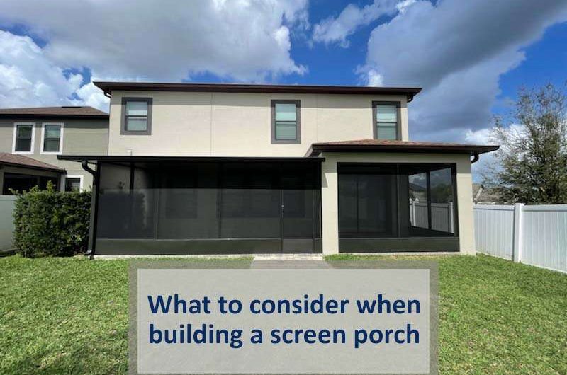 building a screen porch