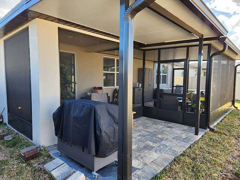 Half patio cover and half screen room New Smyrna Beach